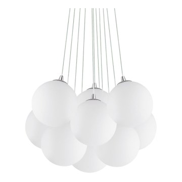 Ideal Lux - Lampadario sospeso con cavi MAPA, 11xE14/40W/230V, diam. 58 cm, bianco