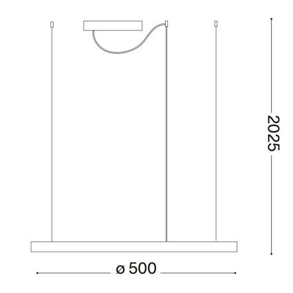 Ideal Lux - Lampada a sospensione LED con cavo ORACLE SLIM LED/29W/230V 3000K CRI 90 Ø 50 cm bianco