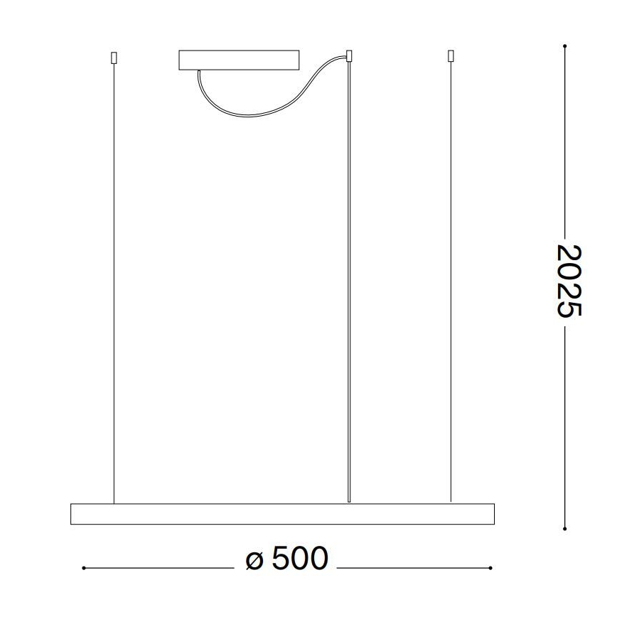 Ideal Lux - Lampada a sospensione LED con cavo ORACLE SLIM LED/29W/230V 3000K CRI 90 Ø 50 cm bianco