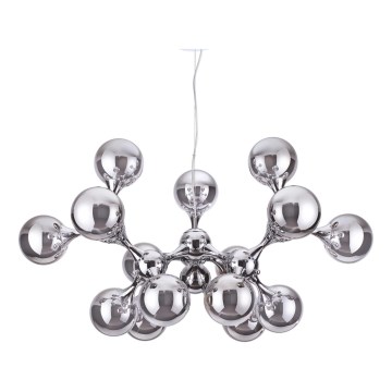 Ideal Lux - Lampadario sospeso su cavi NODI 15xE14/28W/230V Ø 105 cm cromo lucido