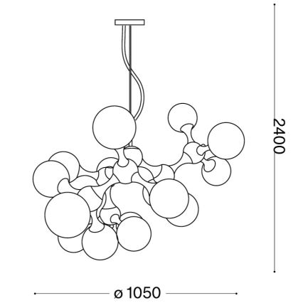 Ideal Lux - Lampadario sospeso su cavi NODI 15xE14/28W/230V Ø 105 cm cromo lucido
