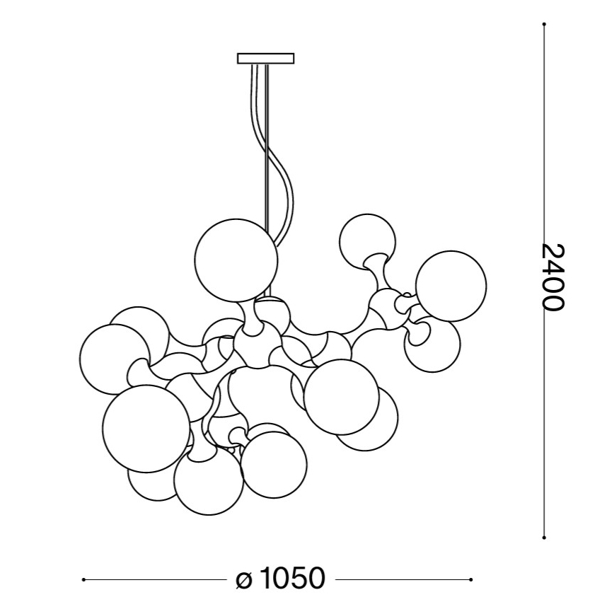Ideal Lux - Lampadario sospeso su cavi NODI 15xE14/28W/230V Ø 105 cm cromo lucido