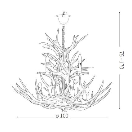 Ideal Lux – Lampadario su catena CHALET 12×E14/40W/230V