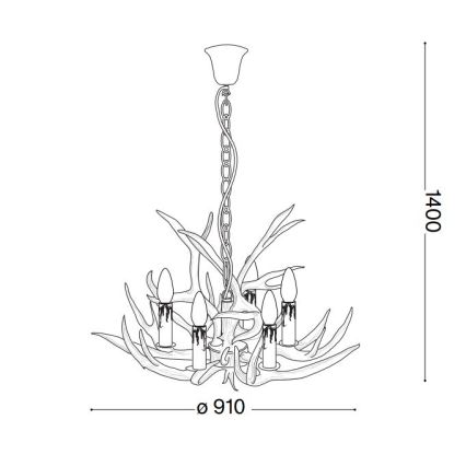 Ideal Lux – Lampadario su catena CHALET 8×E14/40W/230V