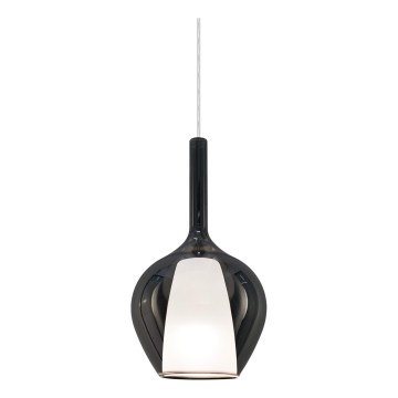 Ideal Lux - Lampadario su cavo KALIQUE 1xE27/42W/230V Ø 18 cm nero fumé