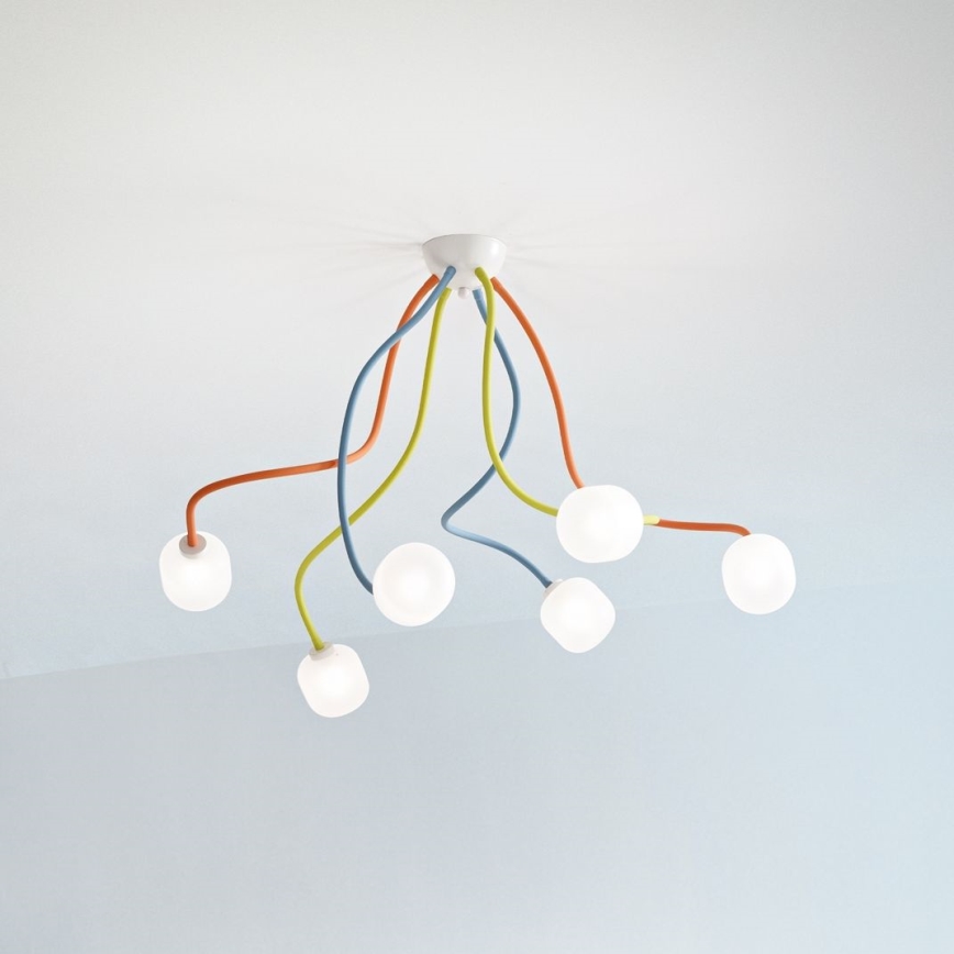 Ideal Lux - LED Flessibile Lampadario a plafone OCTOPUS 6xG9/3W/230V colorato