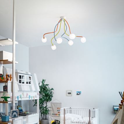 Ideal Lux - LED Flessibile Lampadario a plafone OCTOPUS 6xG9/3W/230V colorato