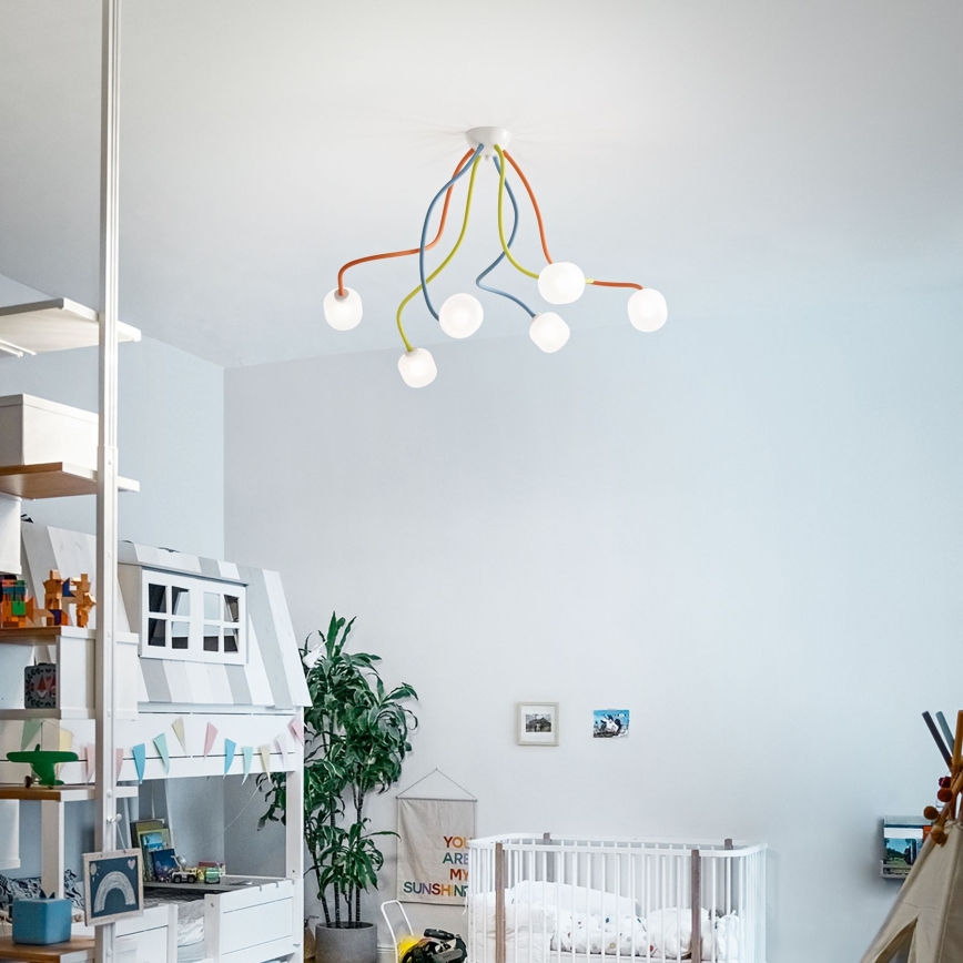 Ideal Lux - LED Flessibile Lampadario a plafone OCTOPUS 6xG9/3W/230V colorato