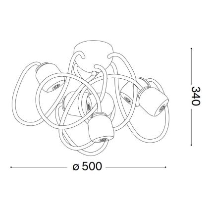 Ideal Lux - LED Flessibile Lampadario a plafone OCTOPUS 6xG9/3W/230V colorato