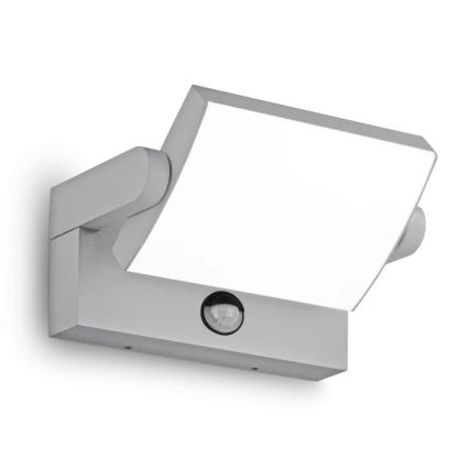 Ideal Lux - Applique da esterno LED con sensore SWIPE, 21W, 230V, CRI 90, IP54, grigio