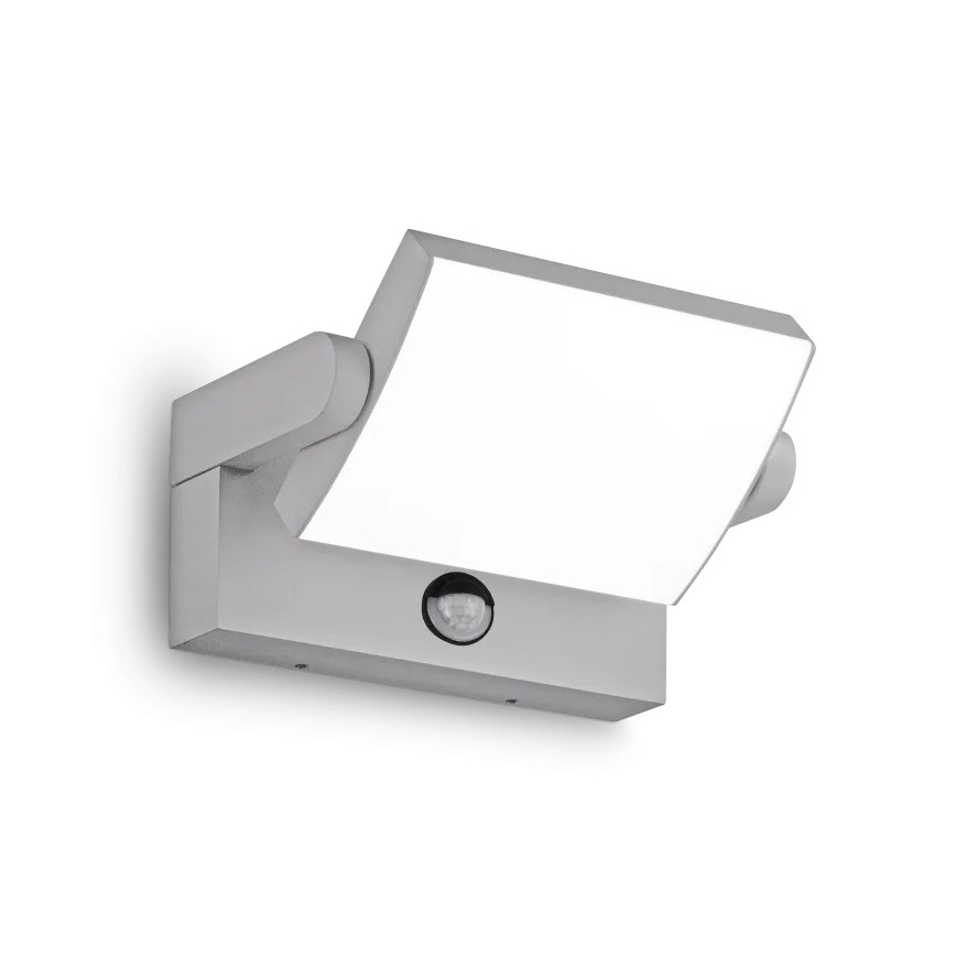 Ideal Lux - Applique da esterno LED con sensore SWIPE, 21W, 230V, CRI 90, IP54, grigio