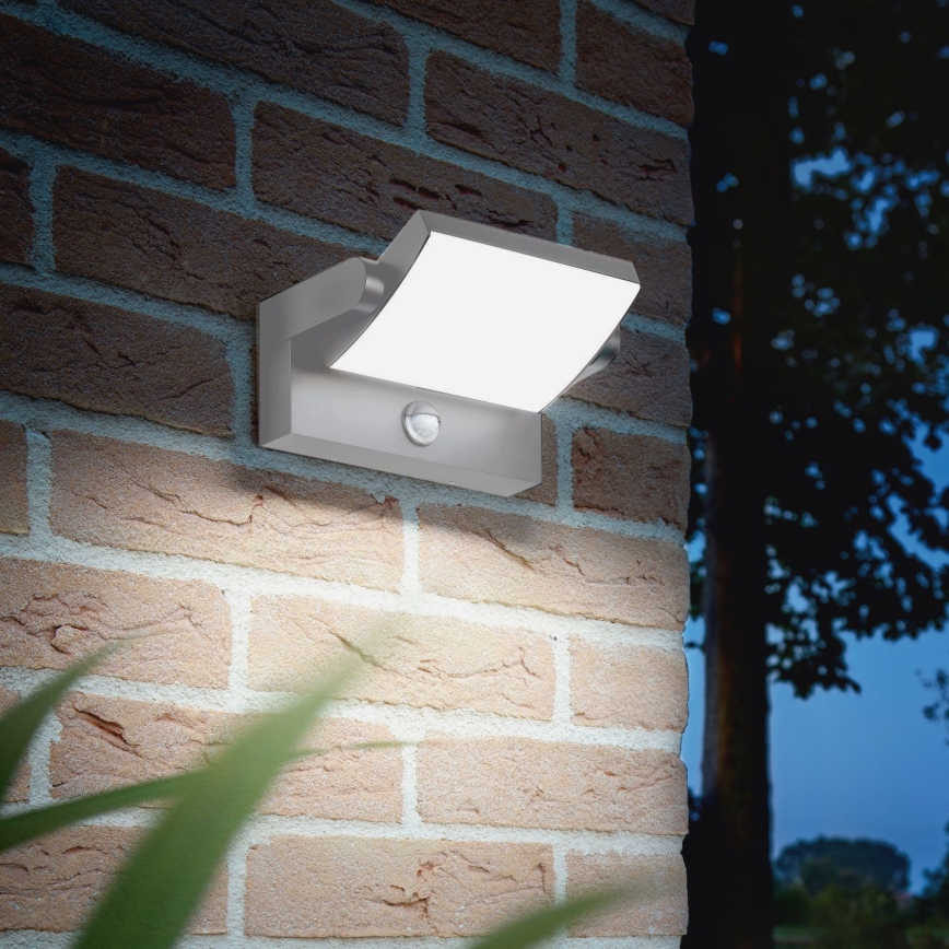 Ideal Lux - Applique da esterno LED con sensore SWIPE, 21W, 230V, CRI 90, IP54, grigio