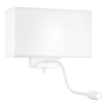 Ideal Lux - LED Lampada flessibile da muro HOTEL 1xE27/60W/230V + LED/1,5W bianco
