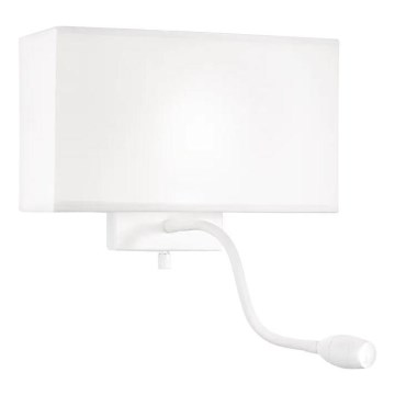 Ideal Lux - LED Lampada flessibile da muro HOTEL 1xE27/60W/230V + LED/1,5W bianco
