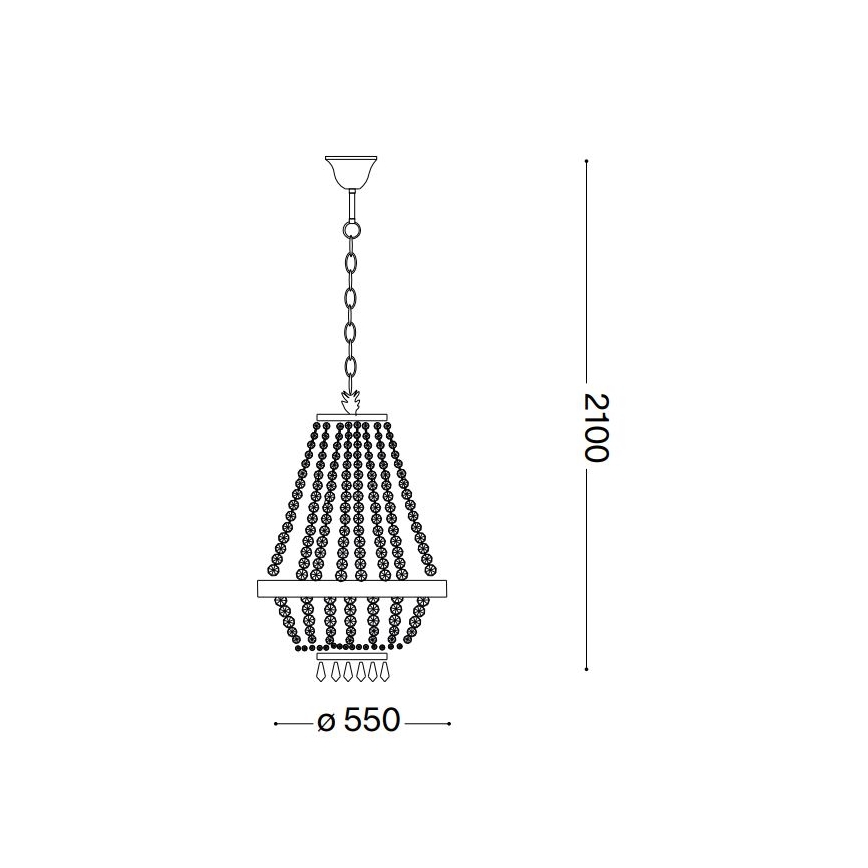 Ideal Lux - LED Lampadario di cristallo a sospensione con catena CAESAR 12xG9/3W/230V diametro 55 cm cromo lucido