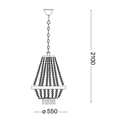Ideal Lux - LED Lampadario di cristallo a sospensione con catena CAESAR 12xG9/3W/230V diametro 55 cm oro