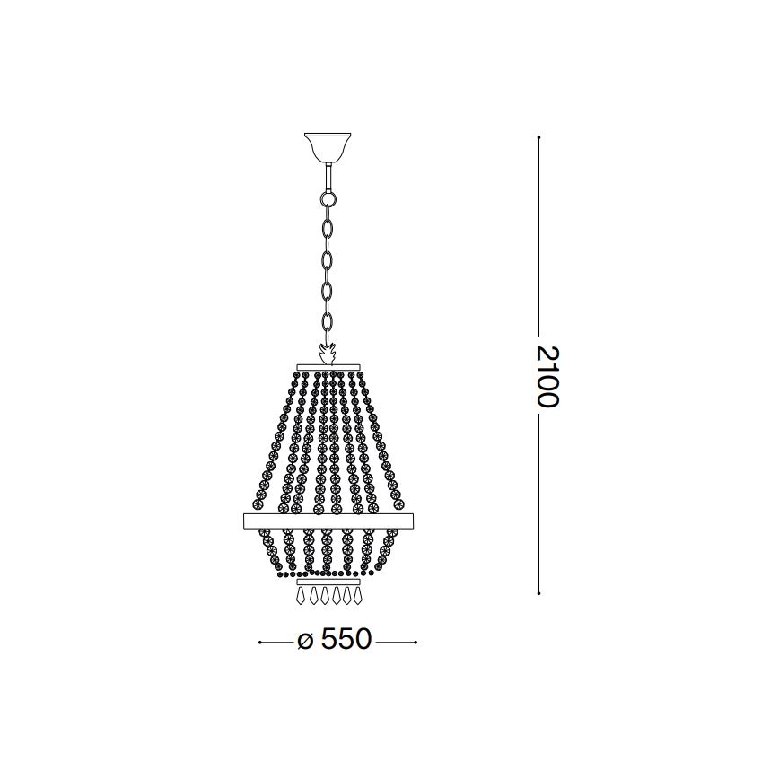Ideal Lux - LED Lampadario di cristallo a sospensione con catena CAESAR 12xG9/3W/230V diametro 55 cm oro