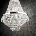 Ideal Lux - LED Lampadario di cristallo a sospensione con catena CAESAR 9xG9/3W/230V diametro 45 cm cromo lucido