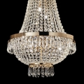 Ideal Lux - LED Lampadario di cristallo a sospensione con catena CAESAR 9xG9/3W/230V diametro 45 cm oro