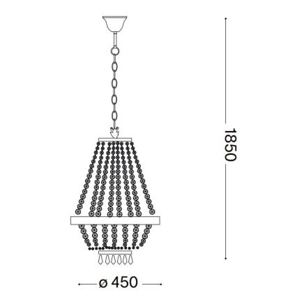 Ideal Lux - LED Lampadario di cristallo a sospensione con catena CAESAR 9xG9/3W/230V diametro 45 cm oro