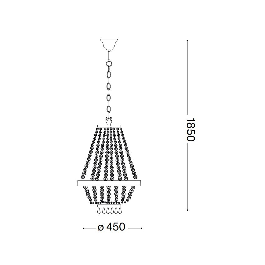 Ideal Lux - LED Lampadario di cristallo a sospensione con catena CAESAR 9xG9/3W/230V diametro 45 cm oro