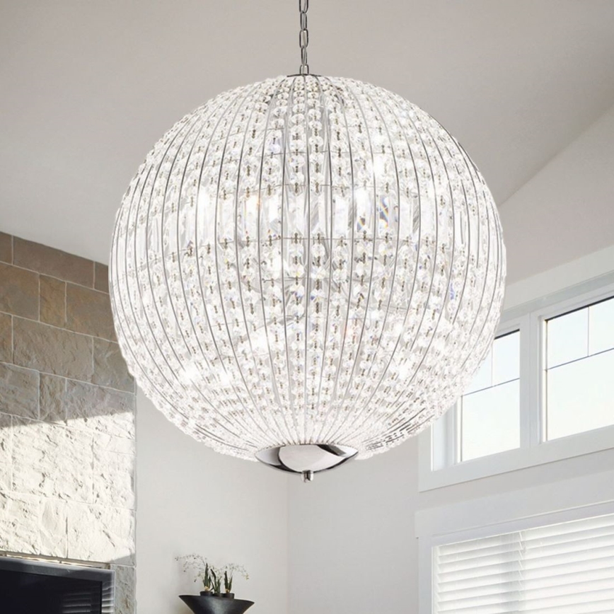 Ideal Lux - LED Lampadario di cristallo a sospensione con catena LUXOR 12xG9/3W/230V diametro 60 cm limpido