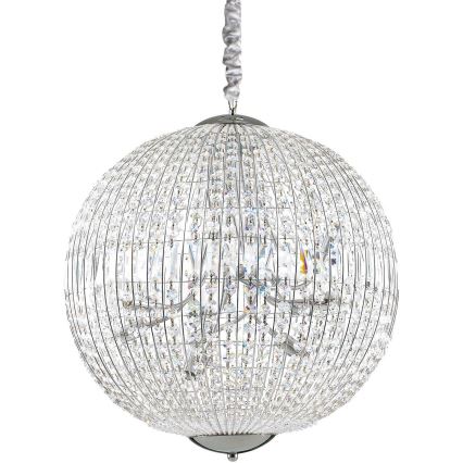 Ideal Lux - LED Lampadario di cristallo a sospensione con catena LUXOR 12xG9/3W/230V diametro 60 cm limpido
