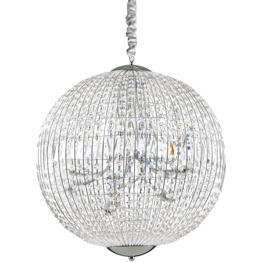 Ideal Lux - LED Lampadario di cristallo a sospensione con catena LUXOR 12xG9/3W/230V diametro 60 cm limpido