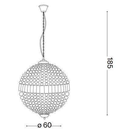 Ideal Lux - LED Lampadario di cristallo a sospensione con catena LUXOR 12xG9/3W/230V diametro 60 cm limpido