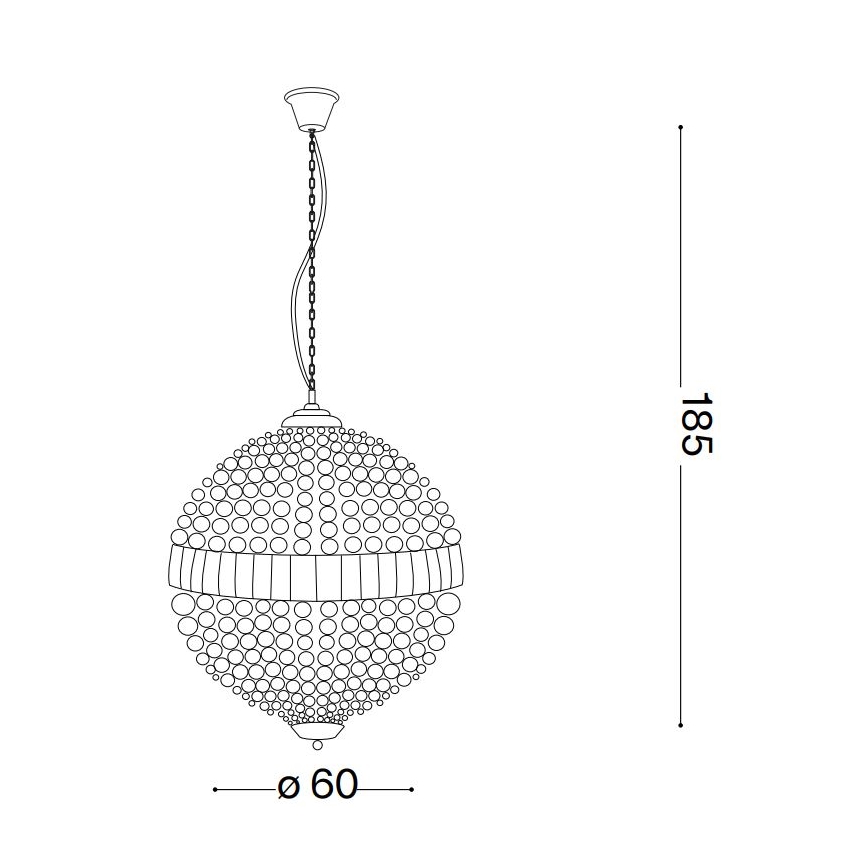 Ideal Lux - LED Lampadario di cristallo a sospensione con catena LUXOR 12xG9/3W/230V diametro 60 cm limpido