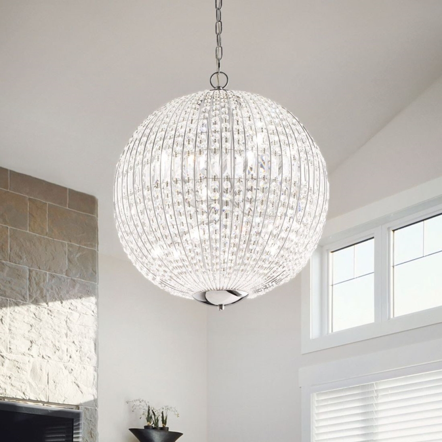 Ideal Lux - LED Lampadario di cristallo a sospensione con catena LUXOR 6xG9/3W/230V diametro 40 cm limpido