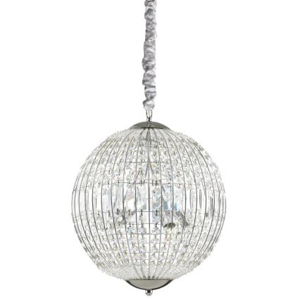 Ideal Lux - LED Lampadario di cristallo a sospensione con catena LUXOR 6xG9/3W/230V diametro 40 cm limpido