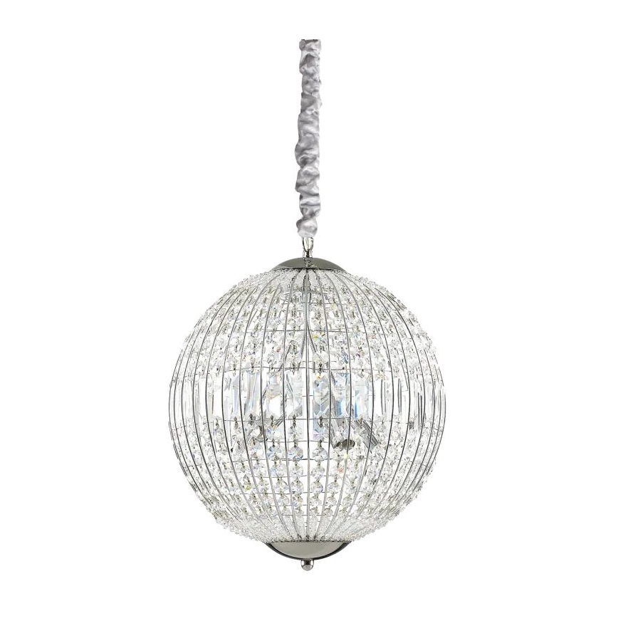 Ideal Lux - LED Lampadario di cristallo a sospensione con catena LUXOR 6xG9/3W/230V diametro 40 cm limpido