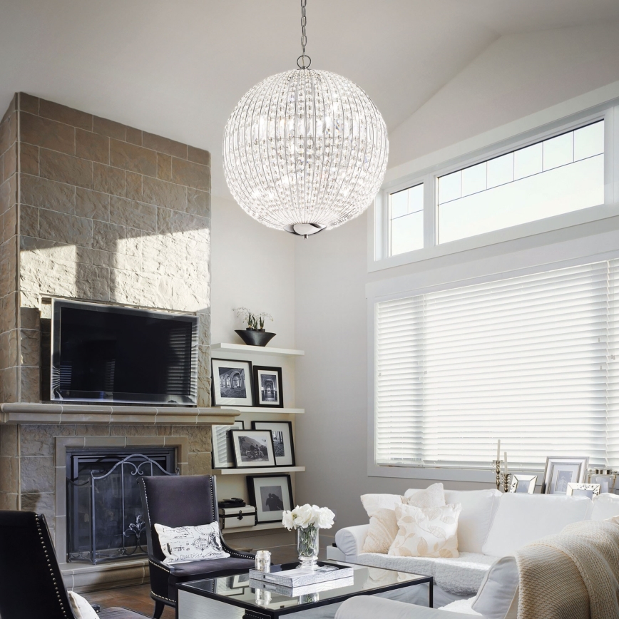 Ideal Lux - LED Lampadario di cristallo a sospensione con catena LUXOR 6xG9/3W/230V diametro 40 cm limpido