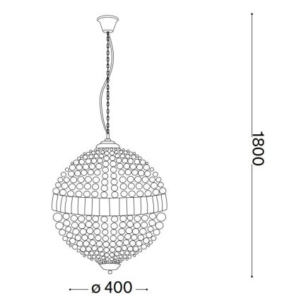 Ideal Lux - LED Lampadario di cristallo a sospensione con catena LUXOR 6xG9/3W/230V diametro 40 cm limpido
