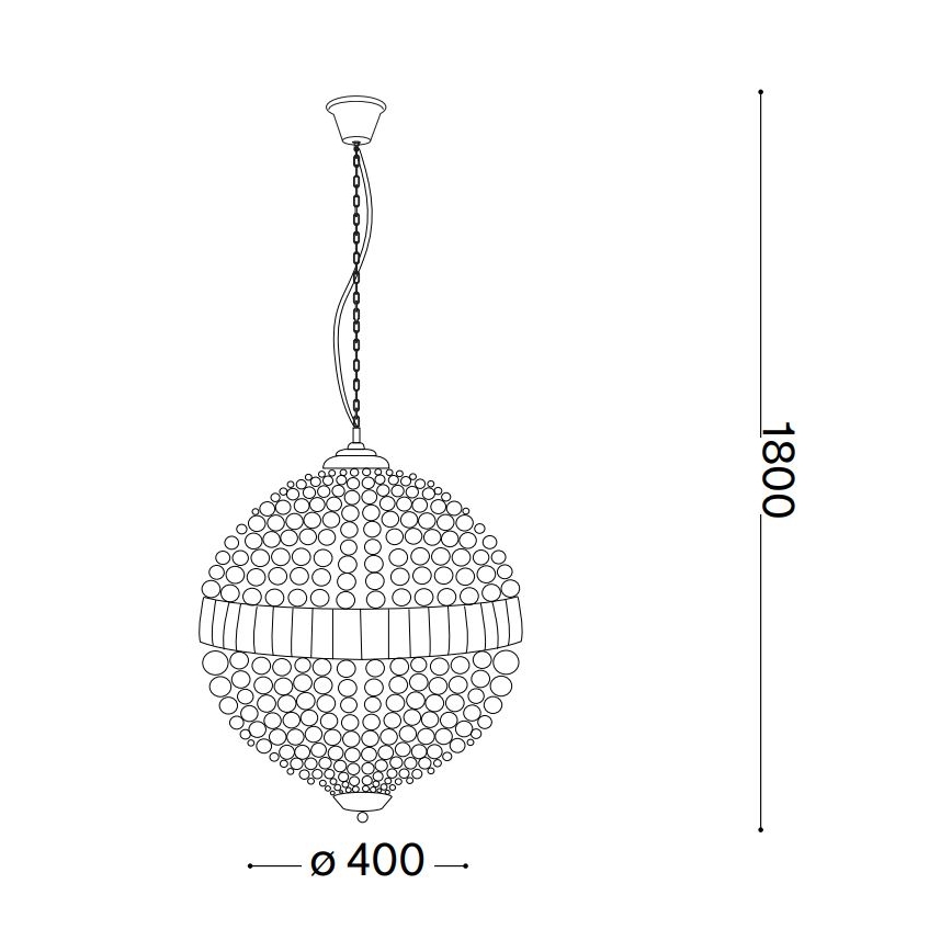 Ideal Lux - LED Lampadario di cristallo a sospensione con catena LUXOR 6xG9/3W/230V diametro 40 cm limpido