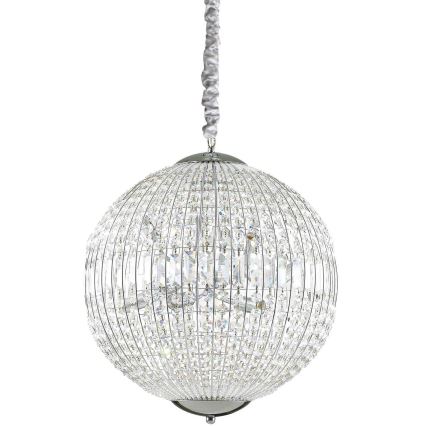 Ideal Lux - LED Lampadario di cristallo a sospensione con catena LUXOR 8xG9/3W/230V diametro 50 cm limpido