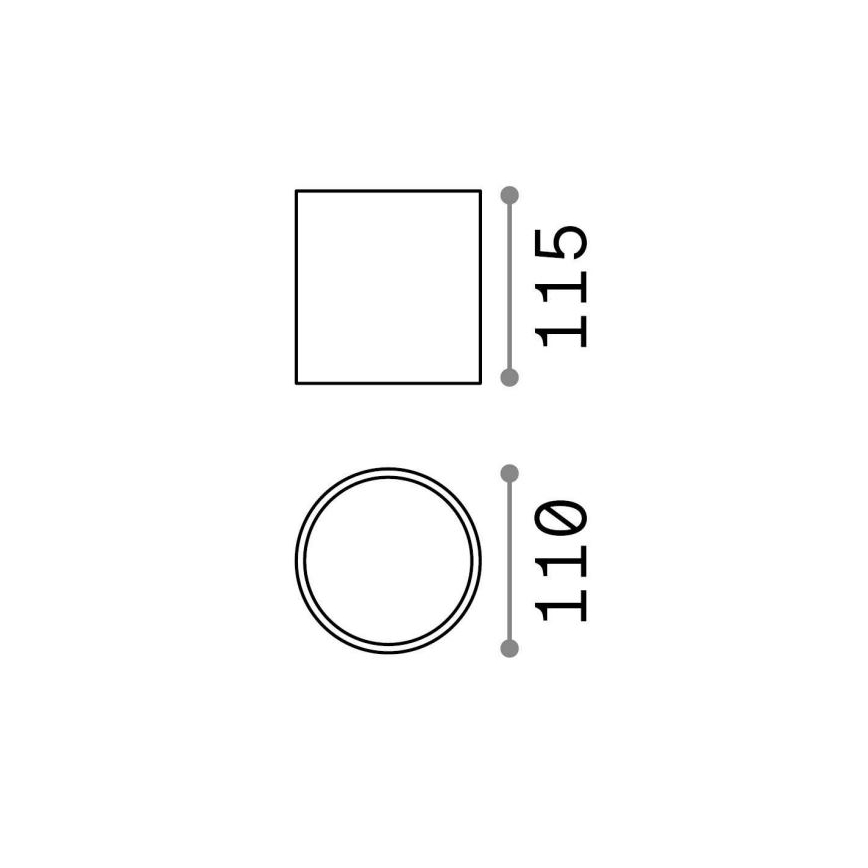 Ideal Lux - Luce Spot da bagno GUN 1xGU10/28W/230V IP44 nero