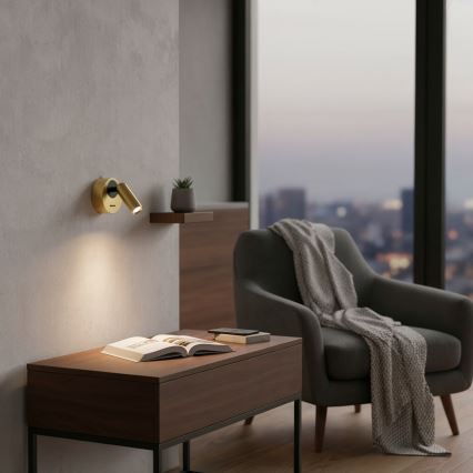 Ideal Lux - Luce Spot da parete a LED BEAN LED/3W/230V CRI 90 ottone