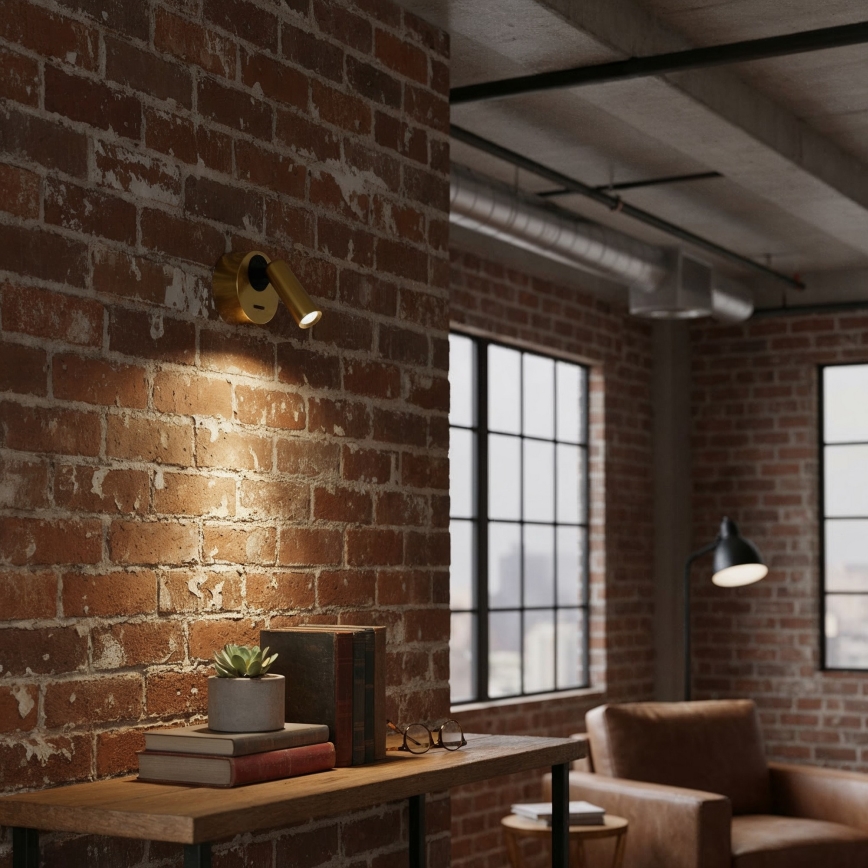 Ideal Lux - Luce Spot da parete a LED BEAN LED/3W/230V CRI 90 ottone