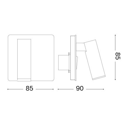 Ideal Lux - Luce Spot da parete a LED LITE LED/3W/230V CRI 90 bianco