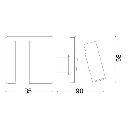 Ideal Lux - Luce Spot da parete a LED LITE LED/3W/230V CRI 90 ottone