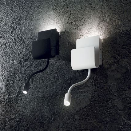 Ideal Lux - Luce Spot da parete a LED con un flessibile lampičkou PROBE LED/9,5W/230V USB CRI 90 nero