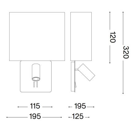 Ideal Lux - Paralume di ricambio per lampada da parete GEA bianco