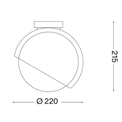Ideal Lux - Plafoniera BLOOM 1xE27/42W/230V, diam. 22 cm, oro/beige fumé