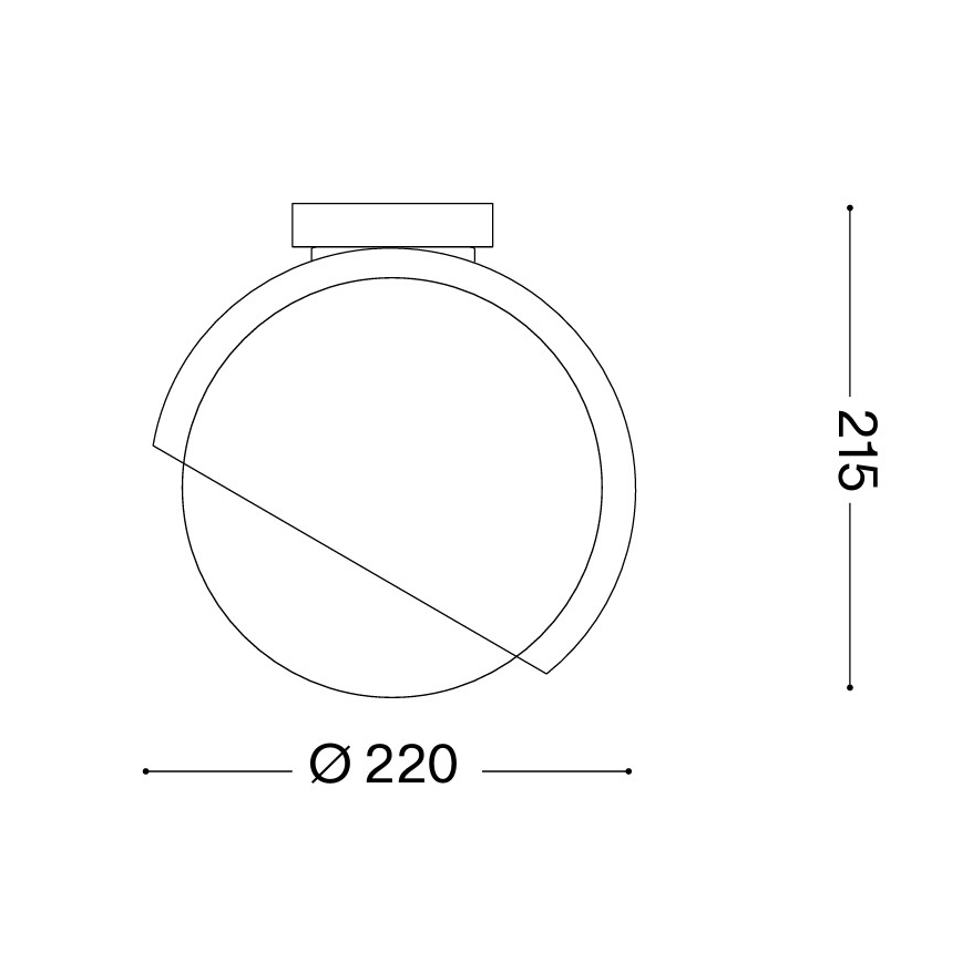 Ideal Lux - Plafoniera BLOOM 1xE27/42W/230V Ø 22 cm nero