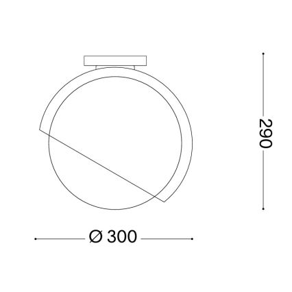 Ideal Lux - Plafoniera BLOOM 1xE27/42W/230V Ø 30 cm oro/beige fumé
