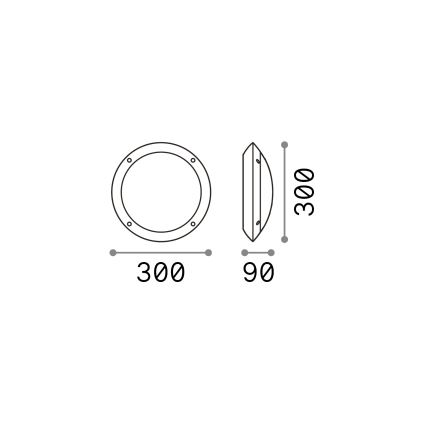 Ideal Lux - Plafoniera da esterno 1xE27/23W/230V IP66