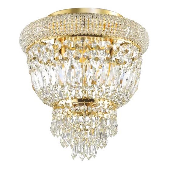 Ideal Lux - Plafoniera di cristallo DUBAI 3xE14/28W/230V diametro 32 cm oro
