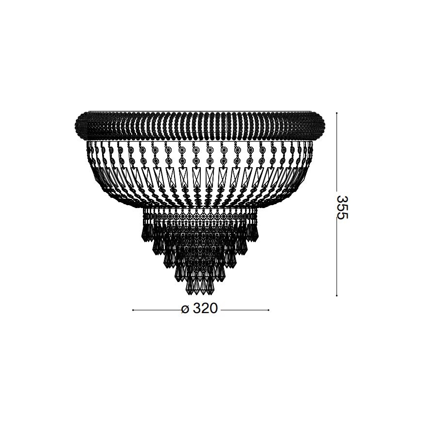Ideal Lux - Plafoniera di cristallo DUBAI 3xE14/28W/230V diametro 32 cm oro